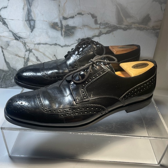 Church’s shoe men PRADA black leather dress oxford sz 9 - Picture 3 of 16